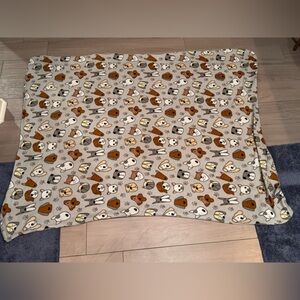 Cozy Gray Dog Print Blanket fleece throw blanket 43x55in